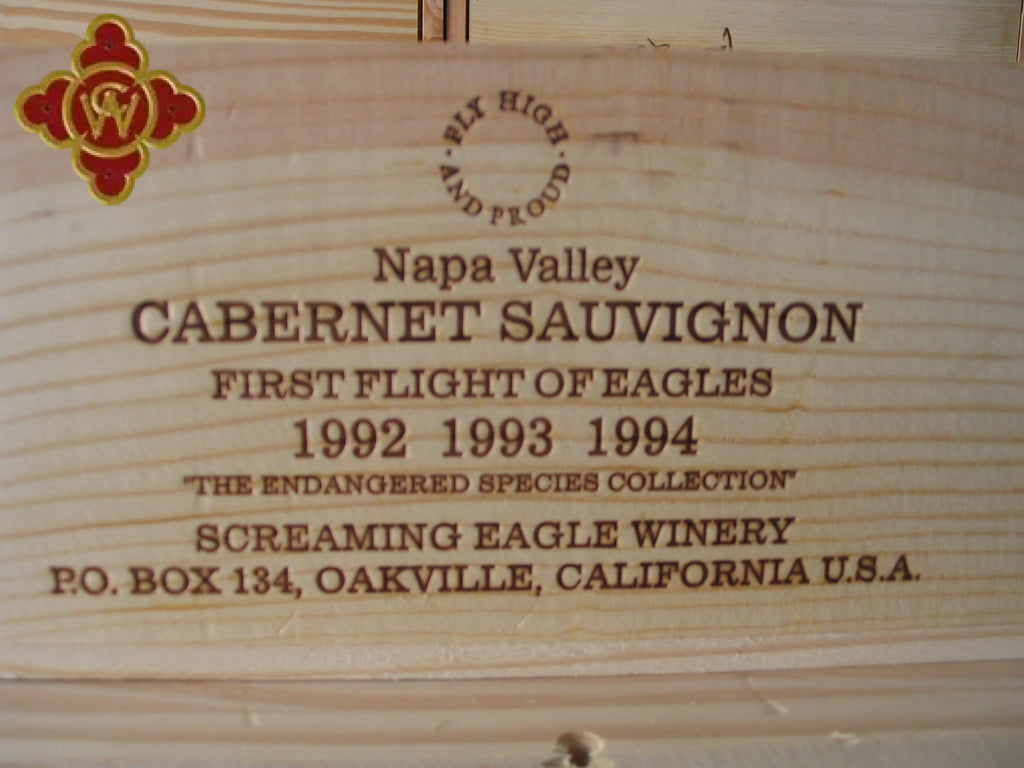 1992 1993 1994 Screaming Eagle Cabernet First Flight of Eagles 3 x