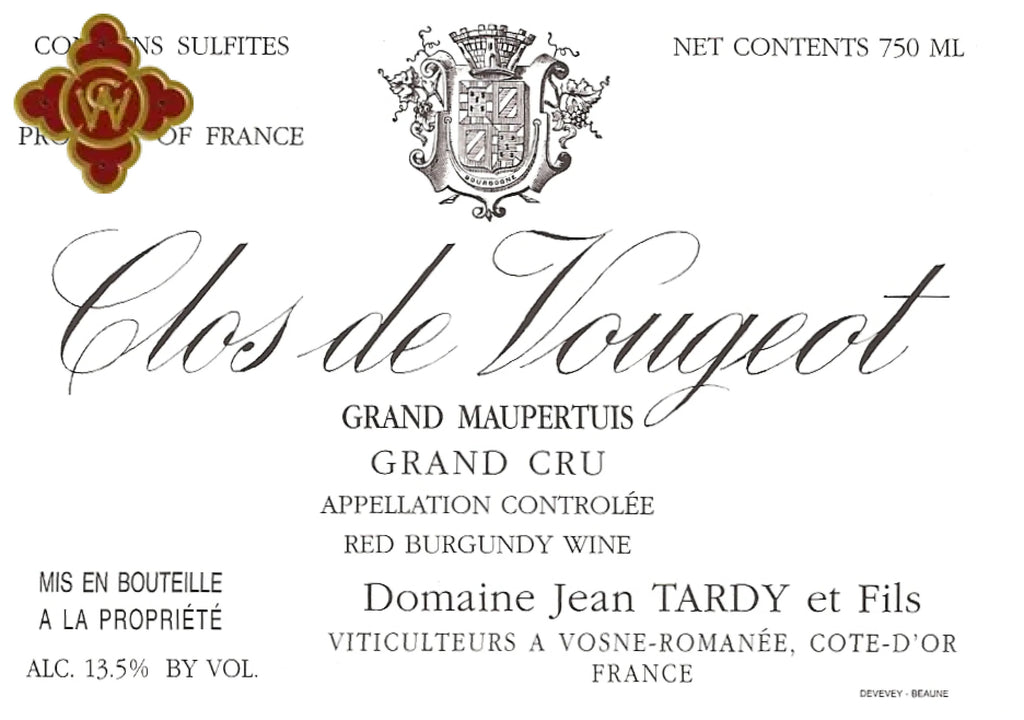 1996 Jean Tardy Clos de Vougeot Burgundy - 750ml Wine