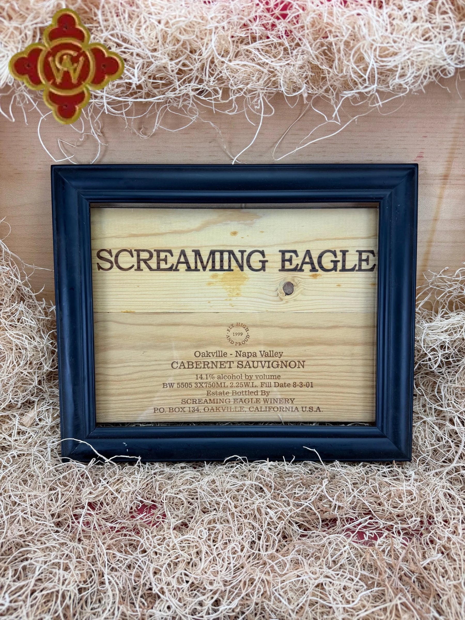 Screaming Eagle Iconic Authentic OWC Framed Art - Wine