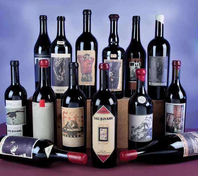 2009 Sine Qua Non Thrill of Stamp Collecting Syrah and Turn the Whole Thing Upside Down Grenache Magnum Set - OWC - 2 x 1500ml